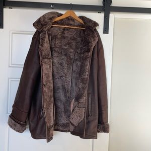 EXTREMELY WARM Bod & Christensen Men’s XXL Brown Leather Coat w/Detachable Hood